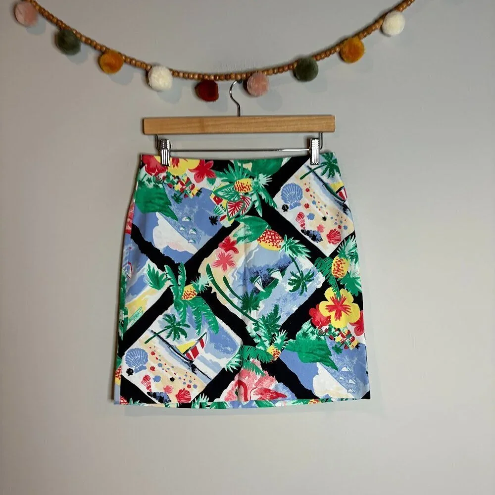 Talbots watercolor tropical skirt - Picture 1 of 4
